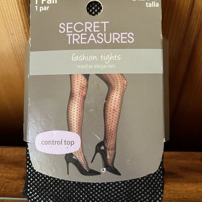 New Secret Treasures Fish Net TIghts Black Size 2 Control Top See Size Chart